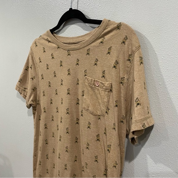 Creative Destruction Allover Pug Print T-Shirt Unisex Brown Pocket Medium - Picture 3 of 7